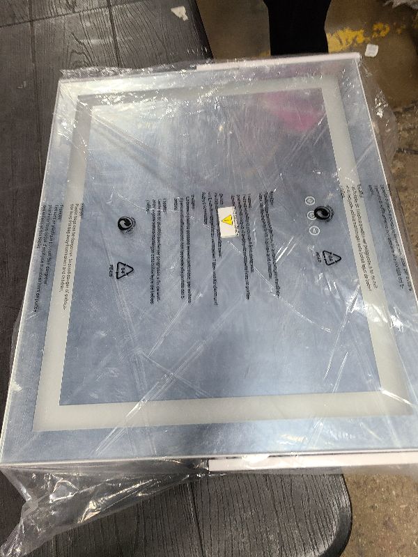 Photo 1 of 16x12 Inch Vanity Mirror with Lights, Lighted Makeup Mirror with 10X Magnification, Smart Touch 3 Colors Dimmable, Dresser Mount, Bathroom (White) (missing charger)