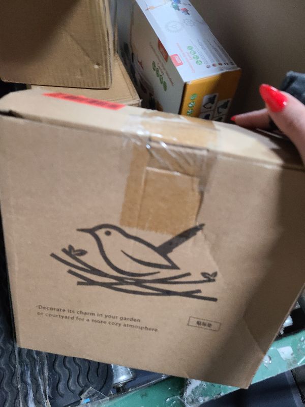 Photo 1 of 28In Freestanding Birdbaths Bowl Outdoor, Free Standing Garden Bird Bath Bird Feeder Bowl with Metal Stake, Detachable Decoration Spa Birdfeeder for Garden Patio Yard Lawn, 4 Spiky Feet (Grey)