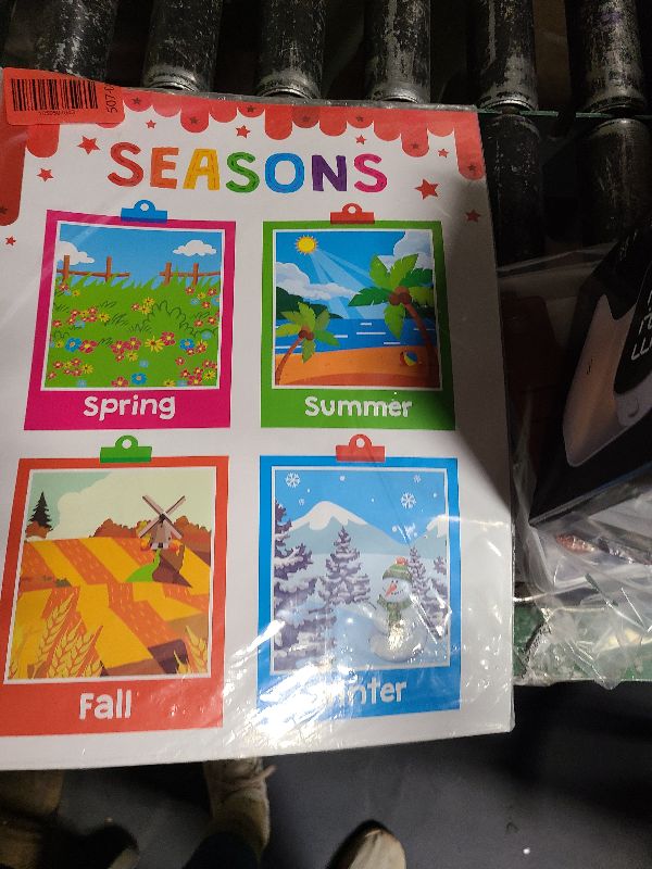 Photo 1 of 15 Packs Educational Poster, Thick Early Learning Posters Waterproof & Tear Proof with PET Film, Alphabet/Animals/Opposites/Emotions/Numbers Posters for Kindergarten Preschool Toddlers (14.5”x11”)