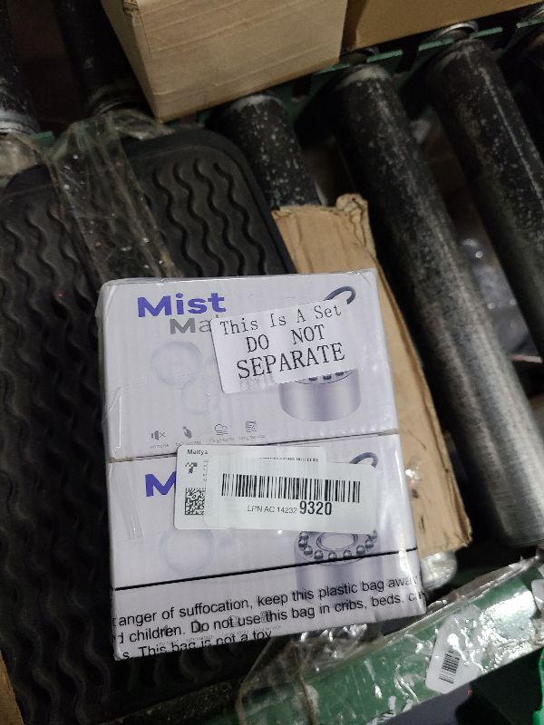 Photo 1 of 2 Pcs Mist Maker Fogger Small Ultrasonic Fog Machine Fountain Halloween Cauldron Mister Fogger Water Garden Pond Foggers Air Humidifier with 12 LED Light Flashes for Party(Light, Alloy)