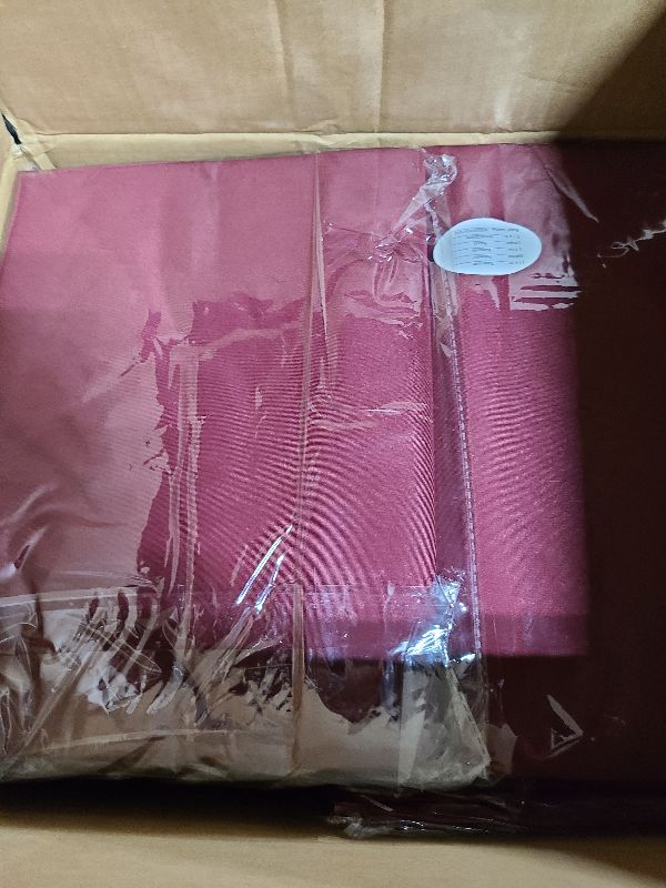 Photo 1 of 12 Pack Round Tablecloth 90 Inch - Burgundy Polyester TableCloth for Round Table, Premium Burgundy Tableclothes Washable Fabric Table Cover for Wedding Party Banquet Restaurant Reception Dining