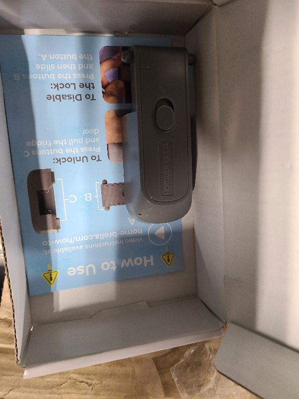 Photo 1 of 2-Pack Child Proof Fridge Lock with Adhesive - No Tools Required - Refrigerator Lock for Kids - Freezer Latch to Keep Door Closed - for Toddlers, Cats, & Dogs.