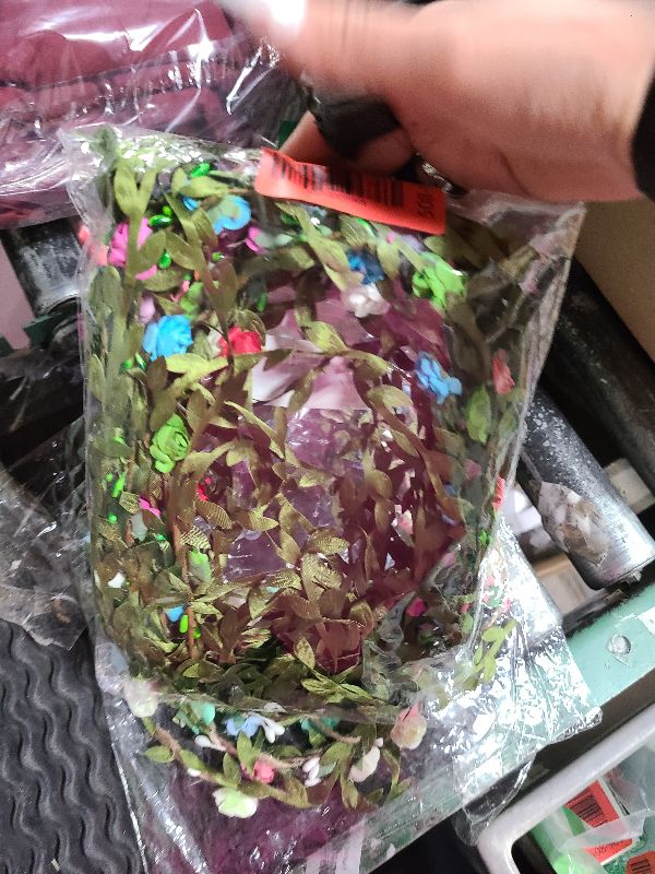 Photo 1 of 10 PCS Flowers Crown Floral Garland Headband Rose Flower Wreath For Travel And Wedding Festivals