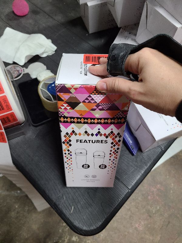 Photo 1 of 30oz Stainless Steel Insulated Tumbler with Straw & Foldable Handle - Leakproof, Double-Wall Vacuum Travel Thermos for Hot/Cold Drinks, Non-Slip Base, Fit Cup Holders