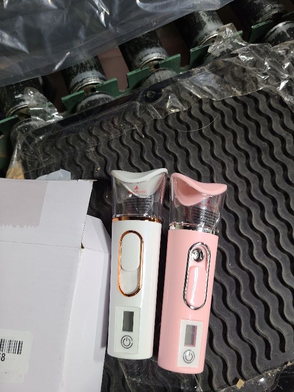 Photo 1 of 2 Pieces Handy Nano Mist Sprayer with Skin Analyzer Moisture Tester Portable Nano Facial Mister Face Steamer Atomization Mini Eyelash Extensions USB Rechargeable Moisturizing & Hydration for Skin Care