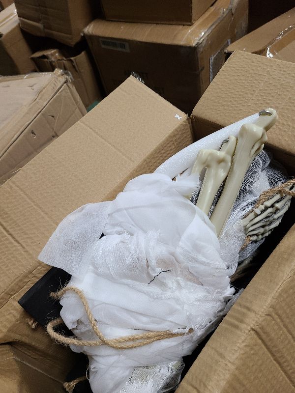 Photo 1 of 2 Pack Halloween Decorations Hanging Skeleton Ghosts with Light, Decor Props for Outdoor, Yard, Patio and Haunted House