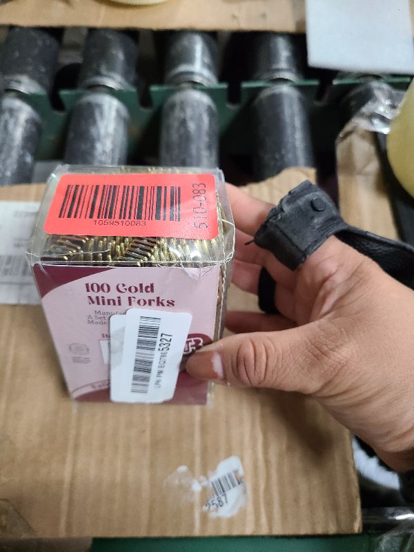 Photo 1 of 100 Pack Gold Mini Forks - 4 Inch Dessert Forks - Heavy duty Mini Forks For Appetizers, Tastings, Cocktails, Dessert Cups, BPA Free Small Gold Forks