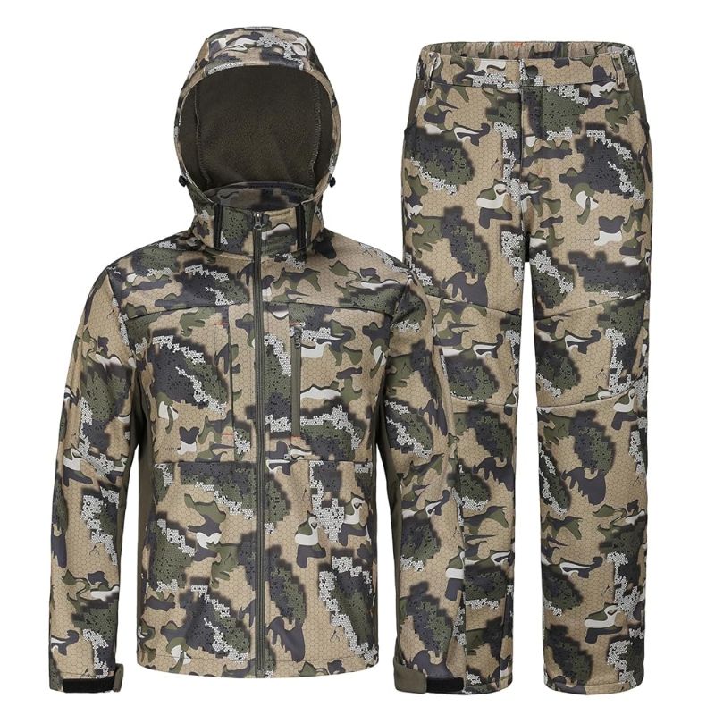 Photo 1 of  Hunting Clothes for Men with Fleece Lining: Camo Hunting Suit, Safety Strap Compatible Water Resistant Silent Hunting Jacket and Pants