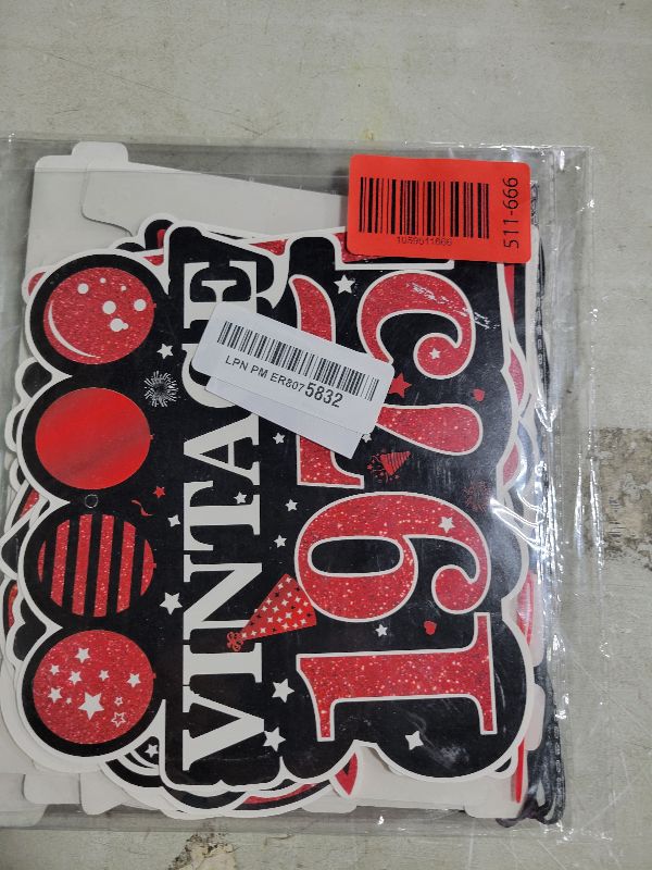 Photo 1 of 28 Pcs Vintage 50th Birthday Banner Decorations for Men Women Red Black Glitter Awesome Since 1975 Happy 50th Birthday Banner Hanging Swirls Honeycomb Centerpieces for 50th Decor Party Supplies