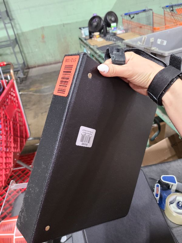 Photo 1 of 1 1/2" Binder Capacity - Round Ring Fastener(s) - Vinyl - Black - 1.02 lb - 1 / Each-28552-Office Supplies