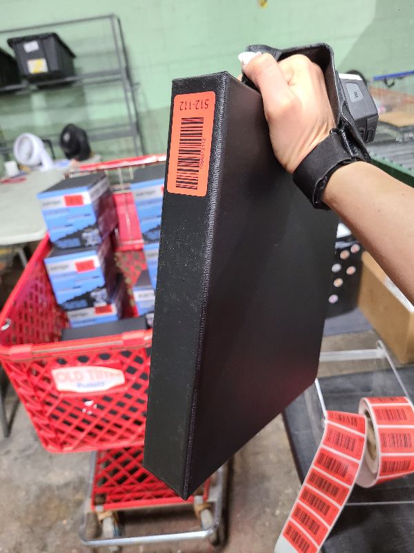 Photo 1 of 1 1/2" Binder Capacity - Round Ring Fastener(s) - Vinyl - Black - 1.02 lb - 1 / Each-28552-Office Supplies