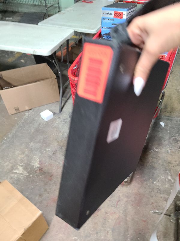 Photo 1 of 1 1/2" Binder Capacity - Round Ring Fastener(s) - Vinyl - Black - 1.02 lb - 1 / Each-28552-Office Supplies