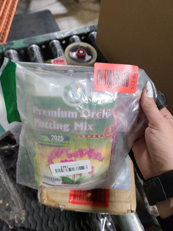 Photo 1 of [Upgraded] DUSPRO Orchid Potting Mix for Repotting with Forest Moss, Pine Bark, Perlite & Pumice, Orchid Bark Potting Mix, Orchid Repotting Soil, Drainage Indoor Potting, Orchid Pot Not Included,1 QRT