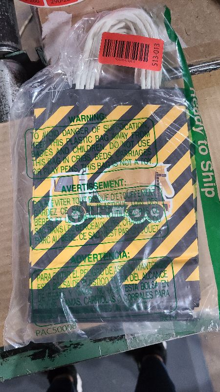 Photo 1 of 16 PCS Construction Party Goodie Favor Candy Treat Bags for Construction Birthday Party Supplies Construction Theme Party Truck Gift Bags for Kids Boys