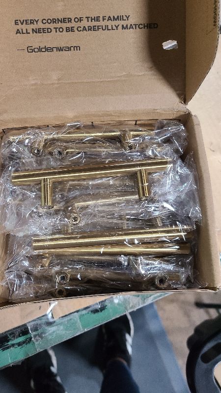 Photo 1 of 25Pcs Gold Cabinet Handles Brass Pulls 3 Inch Dresser Drawer - LS201GD76 Kitchen Brushed Door Hardware Furniture, 76mm Hole Centers