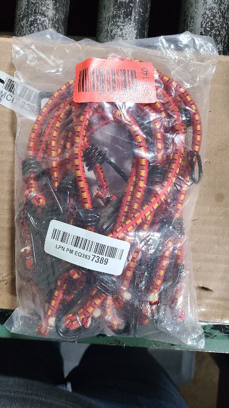 Photo 1 of 18" Elastic Bungee Cords with Hooks: 10 Pcs Bungee Cords Heavy Duty Outdoor, Bungie Cord Bundle Assortment with Metal Hook, Bungee Straps for Kayaking, Camping, Garage Storage