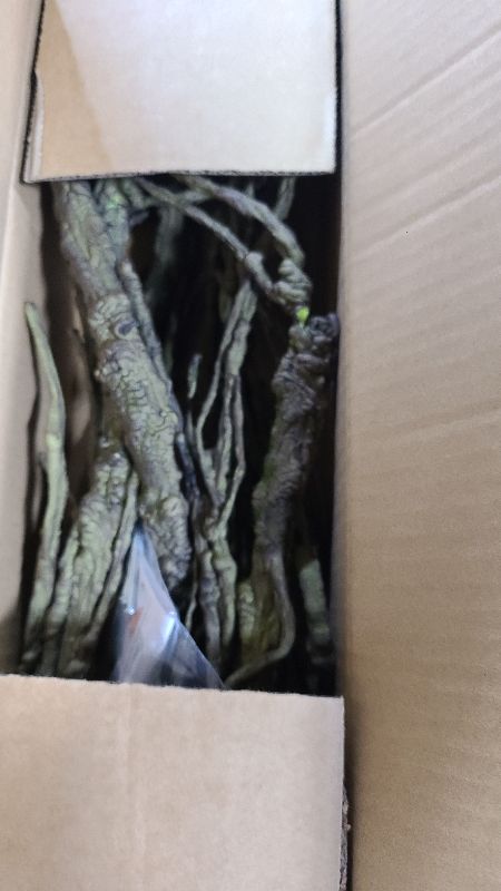 Photo 1 of 1Pcs 71inch Bendable Artificial Floral Grapevine Garland Fake Realistic Woody Tree Branches Plants Twigs Stems Trunk with Moss for Outdoor Mantel Wall Hanging Garden Halloween Jungle Room Decoration