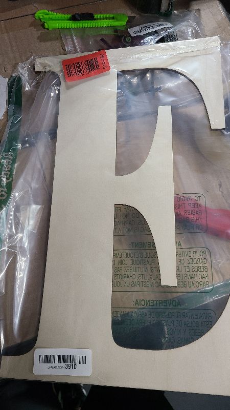 Photo 1 of 17 Inch Large Wooden Letters, Paintable Large Wood Letter for Crafts, Unfinished Blank Wood Alphabet Letter for Birthday, Parties, Wedding, Christmas Home Decoration(Letter E)