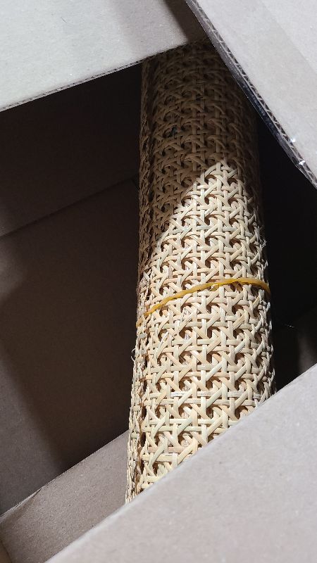Photo 1 of 24" Width Natural Cane Webbing 5Feet, Rattan Webbing Roll for Caning Projects, Woven Open Mesh Cane for Furniture, Chair, Cabinet, Ceiling, Bed