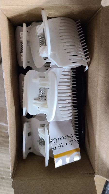 Photo 1 of 12 Piece Hot Roller Clips Hair Curler Claw Clips Replacement for Women Girls Hair Section Styling (White,Black)