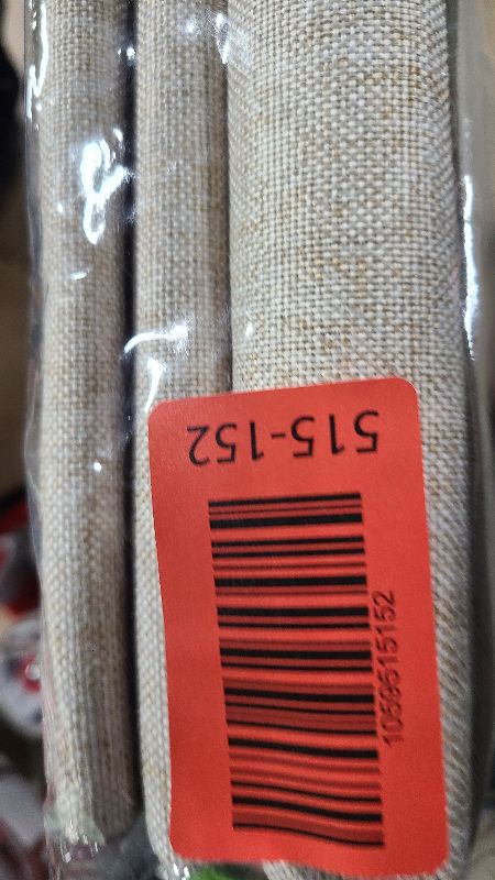 Photo 1 of 100% Blackout Shield Linen Blackout Curtains for Bedroom 96 Inches Long, Back Tab/Rod Pocket Living Room Drapes, Thermal Insulated Blackout Curtains 2 Panels Set, 50" W x 96" L, Oatmeal