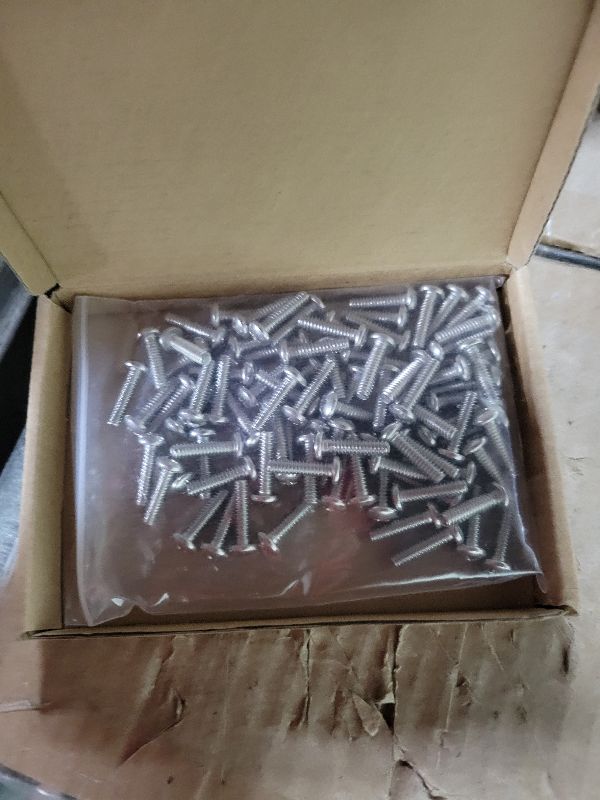 Photo 1 of #10-24 x 3/4" Pan Head Machine Screw, Phillips Drive, 304 Stainless Steel 18-8, Bright Finish, Fully Machine Thread, 100 Pcs