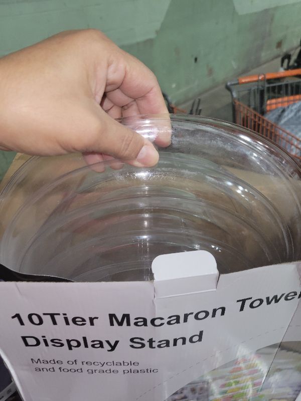 Photo 1 of 10 Tiers Macaroon Tower Stand, Round Macaron Tower Cake Display Rack Plastic Cupcake Stand Macarons Desserts Serving Tray for Birthday Wedding Party Decor (10 Tiers)