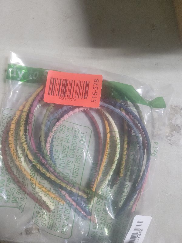 Photo 1 of 12pcs 6mm Thin Headbands for Girls Women Plastic Pigtail Sytle with Teeth Skinny Headbands for Kids Teens Lady