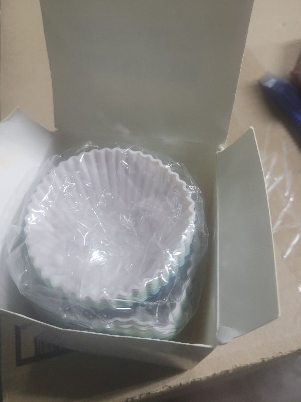 Photo 1 of 24Pack Silicone Muffin Cups, Reusable Cupcake Liners Molds for Baking, 3 Shapes Lunch Box Bento Dividers-Round, Square, and Rectangular (Neutral Colors, Regular Size)