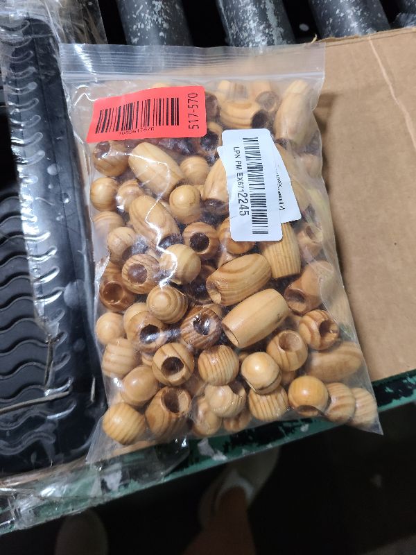 Photo 1 of 140Pcs Large Hole Natural Wood Beads, BetterJonny Round Wooden Spacer Beads Tube Beads Hair Braid Beads for Macrame Bracelet Jewelry Craft Making(2 Size)