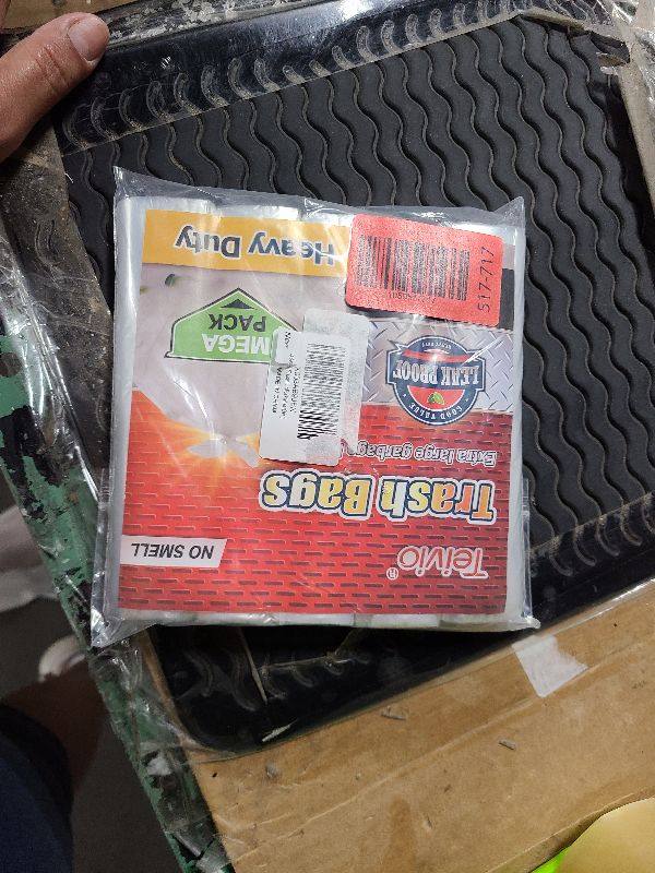 Photo 1 of 13 Gallon 60 Counts Strong Tall Kitchen Trash Bags Garbage Bags by Teivio,Bathroom Trash Can Bin Liners, Plastic Trash Bags for home office kitchen (Clear)