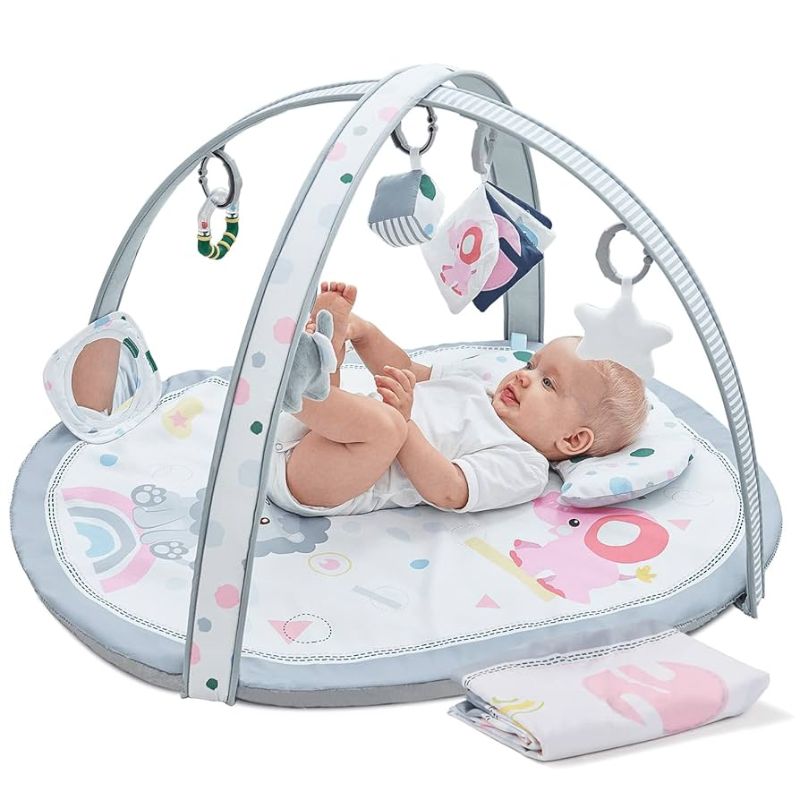 Photo 1 of 7 in 1 Baby Play Mat, Baby Activity Gym with 2 Detachable Washable Mat for Infant,Tummy Time Mat with 6 Toys for Early Education Develop Motor&Cognition, Thicker Non-Slip, Gift 