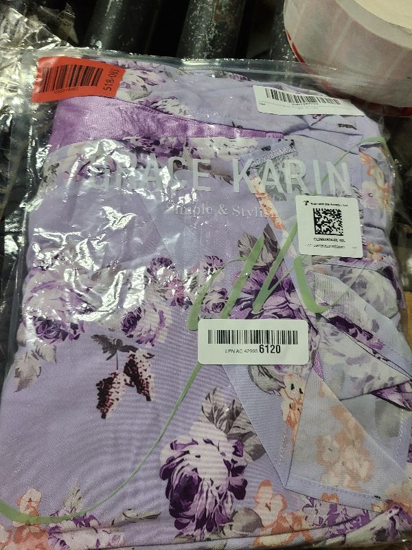 Photo 1 of 2024 Women's Summer Sleeveless Off Shoulder Floral Flowy A Line Maxi Dresses Purple Floral L