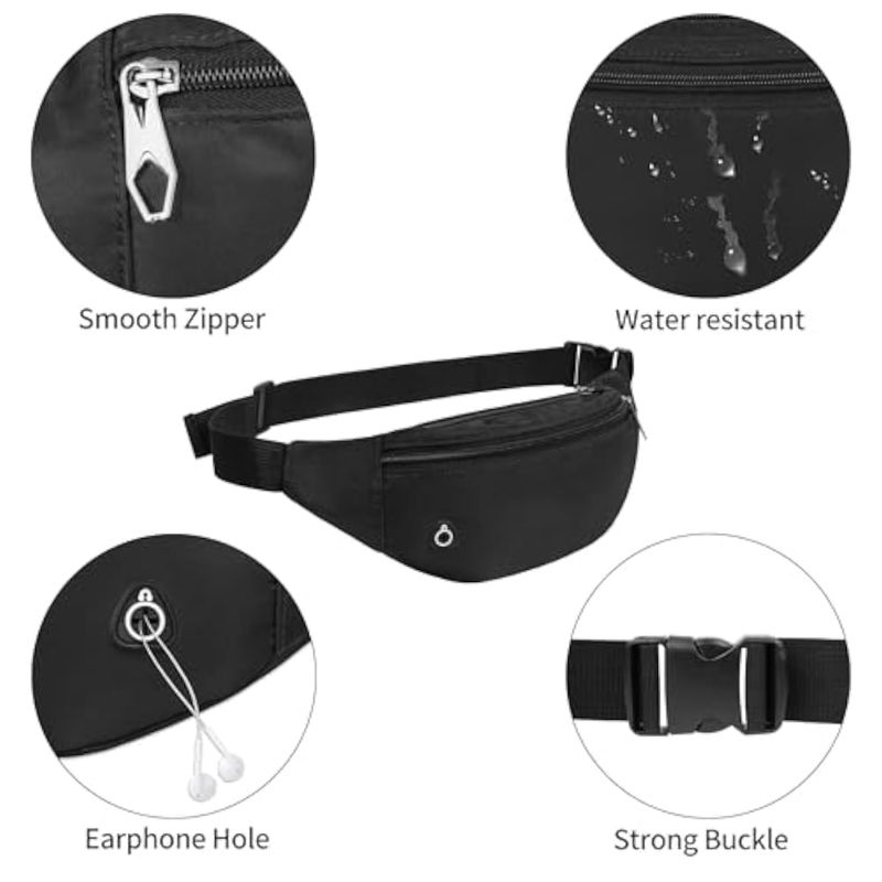Photo 1 of  Viqueen Fashion Large Fanny Waist Pack Crossbody Belt Bag for Women and Men,Lightweight Bag with Zipper and Pockets,Water Resistant Carrying
