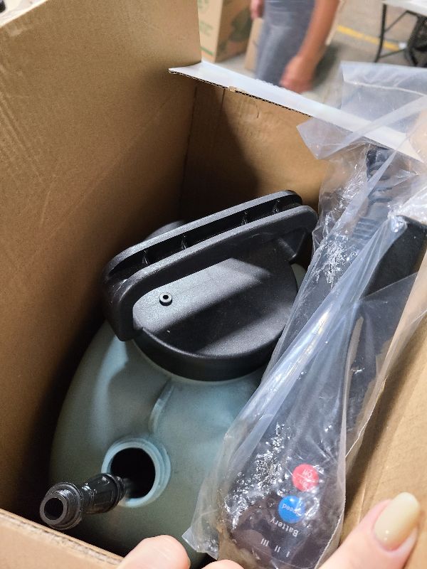 Photo 1 of 3.2 Gallon Battery Powered Backpack Sprayer, Upgraded Electric Back Pack Sprayer with 3 Spray Force, Battery Indicator, Rechargeable Handle, 41" Telescopic Wand, 5 Mist Nozzles, for Lawn and Garden
