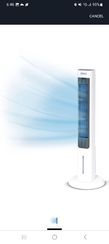 Photo 1 of  ChillTower Mobile Air Cooler with 3 Cooling Levels - Evaporative Cooler without Drain Hose for 12 Hours Cooling with 1.5 Litre Tank
