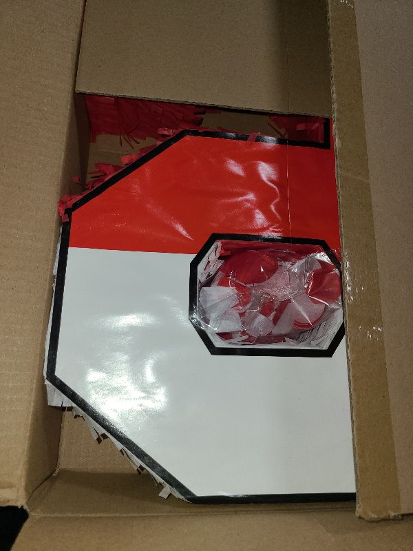 Photo 1 of 16 Inch Red and White Number 6 Pinata, Birthday Pinata with 16 Inch Piñata Stick Blindfold Confetti for Kids 6th Birthday Party Decorations