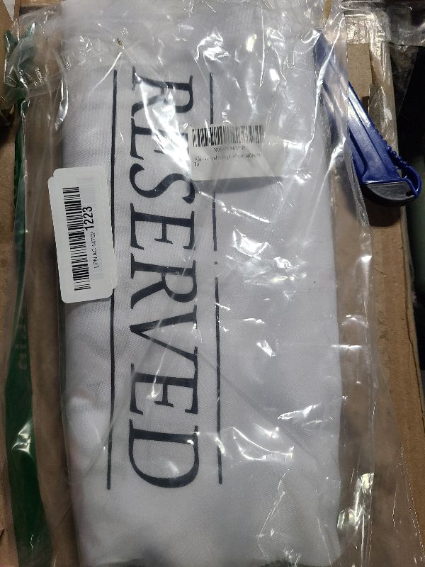 Photo 1 of 12 Pcs Reserved Seating Signs Reserved Chair Sign Printed Placeholder for Church Pew, Wedding, Party Events (White, 12 Pcs)