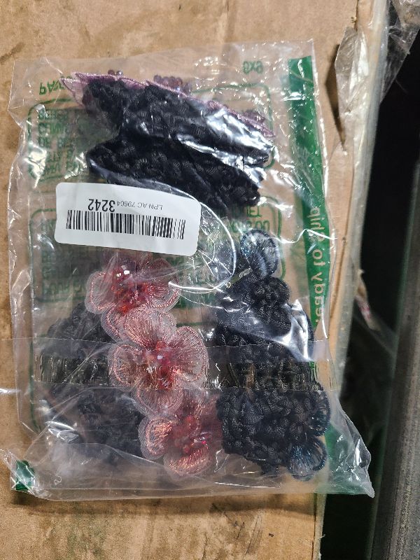 Photo 1 of 3 Pack Flower Hair Bun Clip Cover Net Snood Hair Barrette for Women Thick Thin Hairnet Hair Accessories