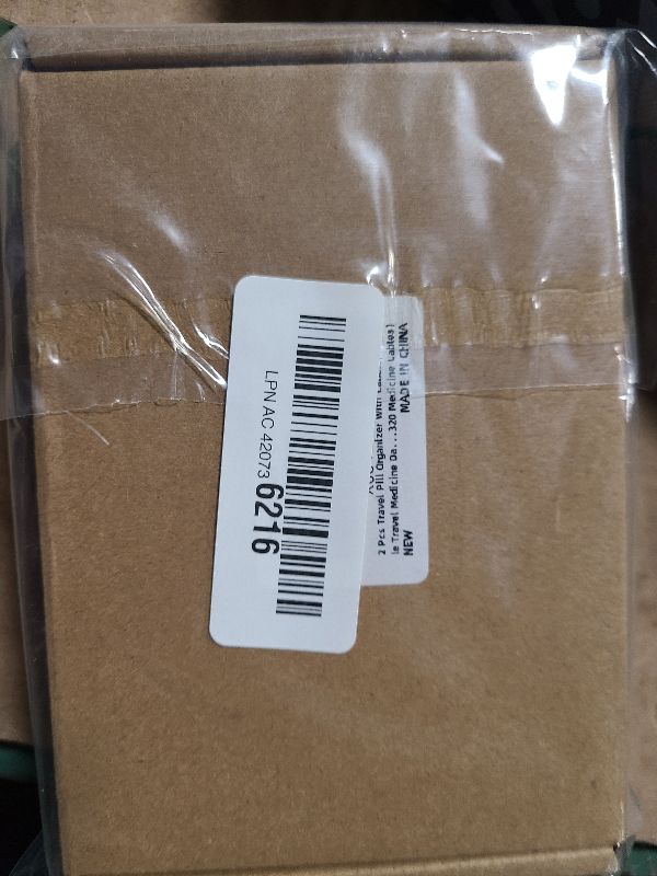 Photo 1 of 2 Pcs Travel Pill Organizer with Labels, Portable Travel Medicine Daily Pill Container Organizer 7 Day Pill Case Storage Vitamin Fish Oil (Blue & Gray, 320 Medicine Lables)