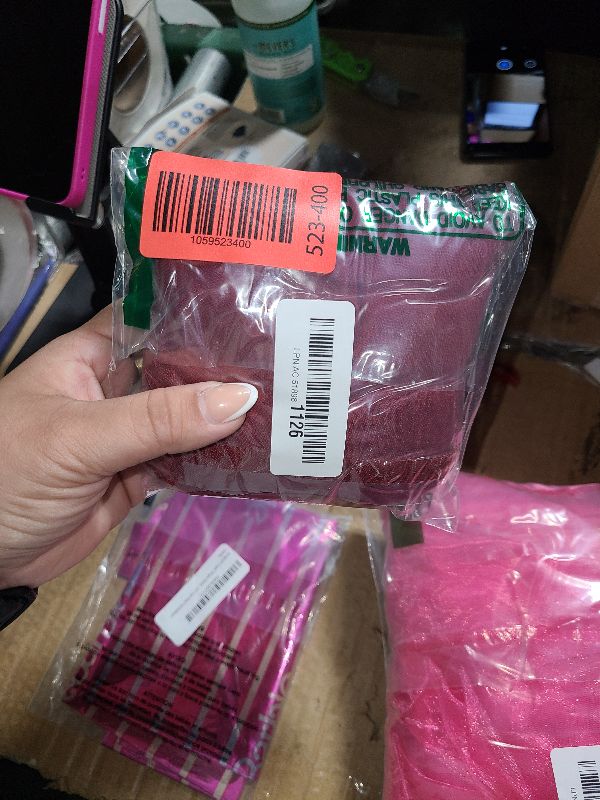 Photo 1 of 2 Pack 120 Inch Burgundy Cheesecloth Table Runner Boho Rustic Gauze Sheer Romantic 10 FT Long Cheese Cloth Table Runner for Bridal Baby Shower Wedding Party Birthday Holiday Home Easter Decor