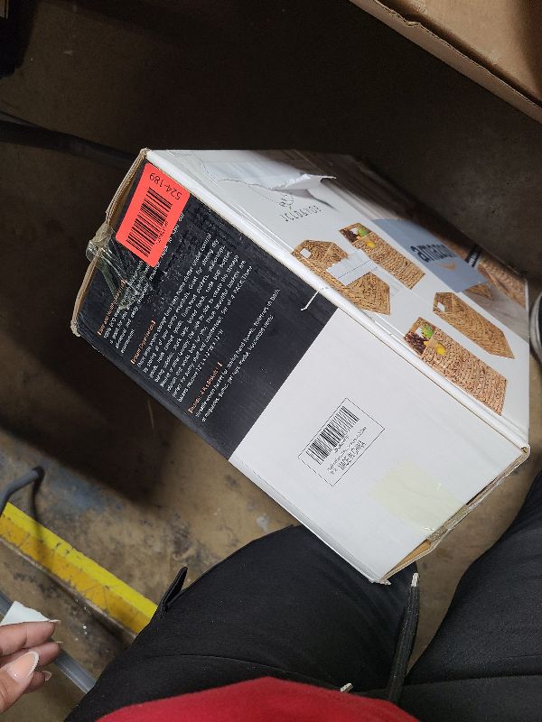 Photo 1 of 12x12in Storage Baskets Set of 4 Water Hyacinth Baskets,Foldable Handwoven Storage Cubes,Wicker Cube Baskets Laundry Organizer Totes for Home