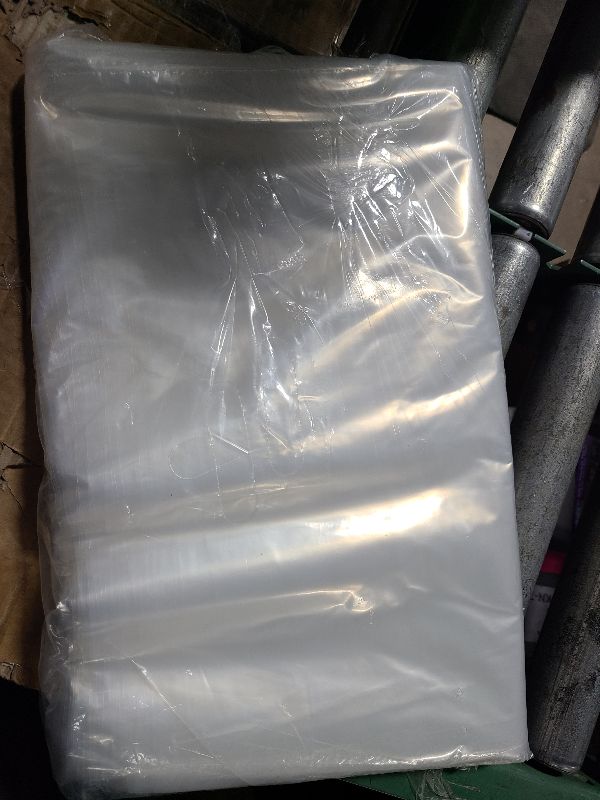 Photo 1 of 100 Clear Plastic Bags with Handles - 16"x18" Glossy Retail Bags for Shopping, Clothing and Trade Show