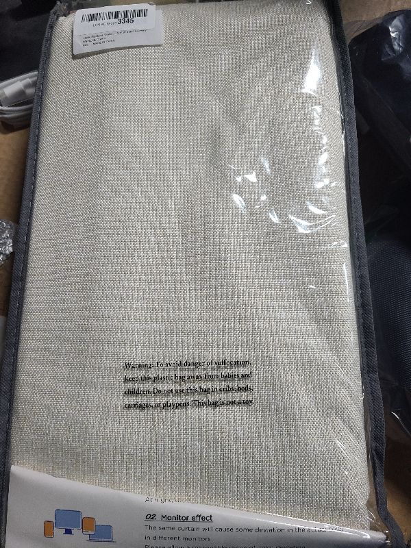 Photo 1 of 100% Blackout Shield Linen Blackout Curtains for Bedroom 96 Inches Long, Back Tab/Rod Pocket Living Room Drapes, Thermal Insulated Blackout Curtains 2 Panels Set, 50" W x 96" L,Cream