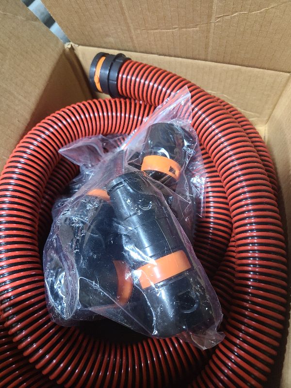 Photo 1 of 10FT Vacuum Hose Extension with 6 Adapter Attachments,Fits 1-1/4" Vacuum Cleaner Hose,Multi-Size Fittings 0.9" to 1-3/4",Universal Shop Vac Accessories (Please Confirm Hose Size Compatibility)