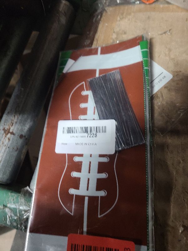 Photo 1 of 100 Pcs Football Goodie Bags - Brown Green Football Treat Bags, Plastic Rugby Sport Cellophane Snack Gift Candy Goody Bag with Silver Twist Ties for Sports Team Events Birthday Party Favors Supplies