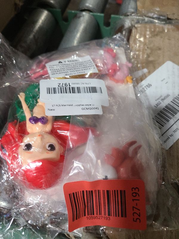 Photo 1 of 17 PCS Mermaid Cake Toppers Ocean Animals Under the Sea Cake Decorations with Ariel Model for Mermaid Under the Sea Theme Baby Shower Birthday Party Supplies (style 1)