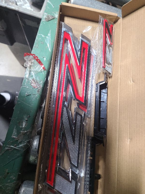 Photo 1 of (Set of 3) 2019-2024 OEM 2pack Side Decals Emblems + Grille Z71 Badges Compatible with Silverado Z71 Parts 84632695 84384428 (Chrome Red)