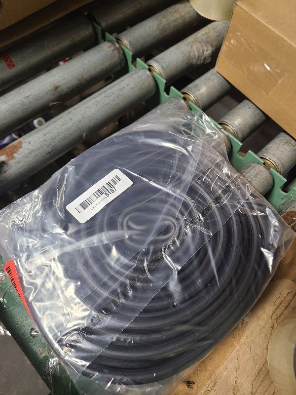 Photo 1 of 16.5 FT Garage Door Bottom Seal Rubber 0.19" P Bulb Bottom Garage Weather Stripping for Single Channel, Flexible Weatherproof Replacement Strip Seal Fits 16.5FT Wide, Black