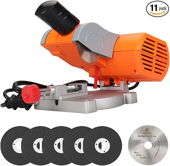 Photo 1 of **MSRP 57.99** Benchtop Cut-Off Saw Miniature Compound-Cutting, Mini Miter Chop Saw for Metal Wood Plastic Crafts Making Carbon Arrow Shafts Cutting, Max 45° Adjustable Small Electric Table Tool